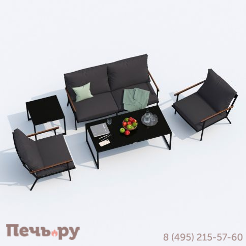 Лаунж зона Ideal Patio FESTA антрацит с двухместным диваном фото 4