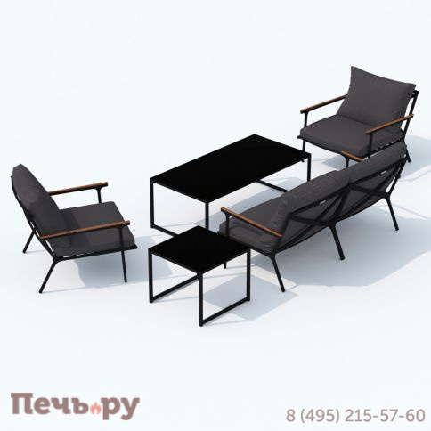 Лаунж зона Ideal Patio FESTA антрацит с двухместным диваном фото 8