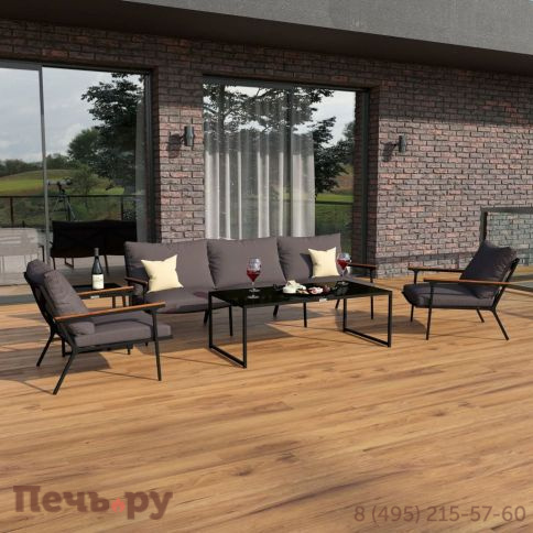 Лаунж зона Ideal Patio FESTA антрацит с трехместным диваном фото 2