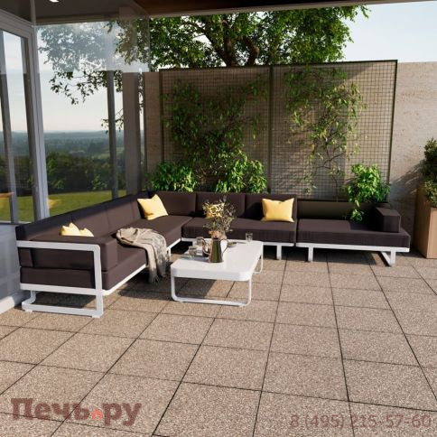 Лаунж зона угловая Ideal Patio TESORA антрацит - белый каркас фото 2