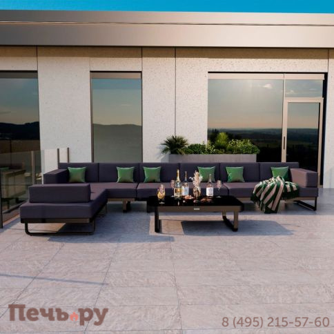 Лаунж зона угловая Ideal Patio TESORA антрацит - каркас карбон фото 2
