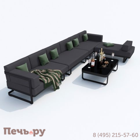 Лаунж зона угловая Ideal Patio TESORA антрацит - каркас карбон фото 4