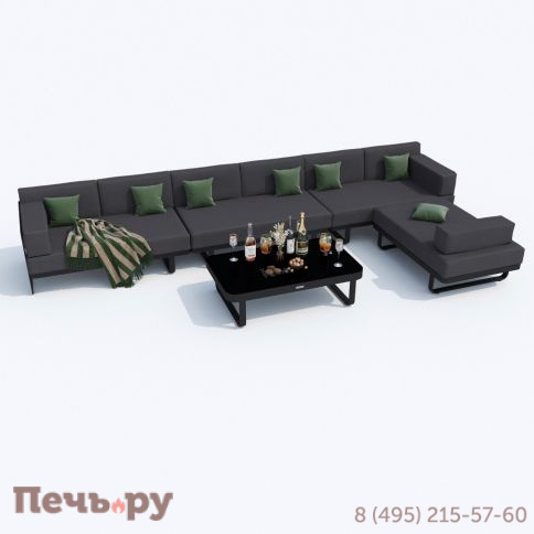 Лаунж зона угловая Ideal Patio TESORA антрацит - каркас карбон фото 5