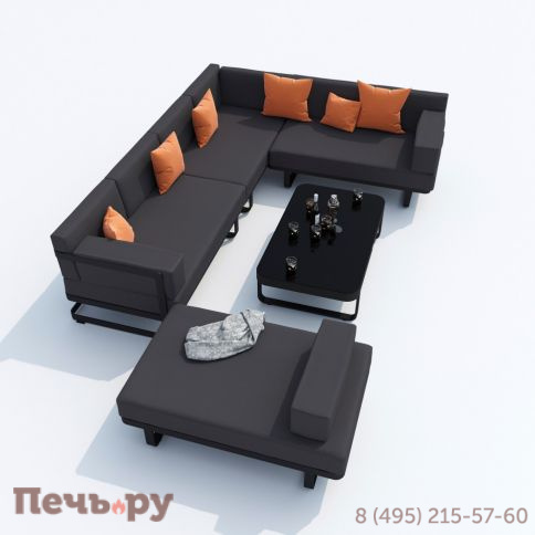 Лаунж зона угловая Ideal Patio TESORA антрацит - каркас карбон фото 7