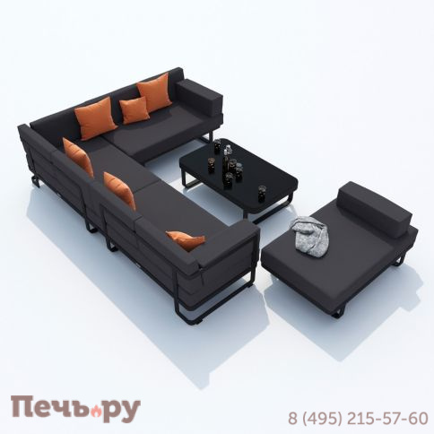 Лаунж зона угловая Ideal Patio TESORA антрацит - каркас карбон фото 8