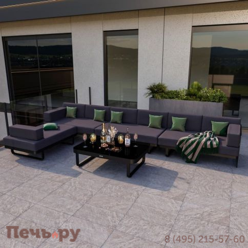 Лаунж зона угловая Ideal Patio TESORA антрацит - каркас карбон фото