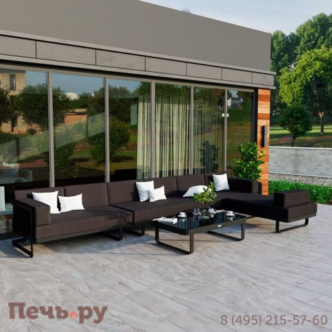 Лаунж зона угловая Ideal Patio TESORA черная - каркас карбон фото 2