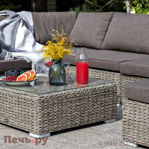 Лунго 4SiS журнальный столик плетеный (гиацинт), цвет серый фото 4