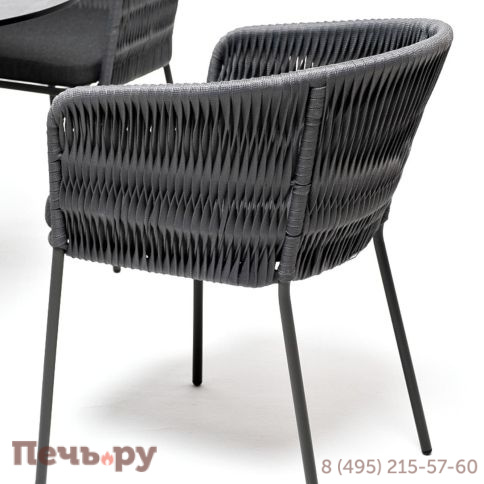 Обеденная группа 4SiS Диего на 4 персоны со стульями Бордо плетения колос, столешница серый гранит фото 10