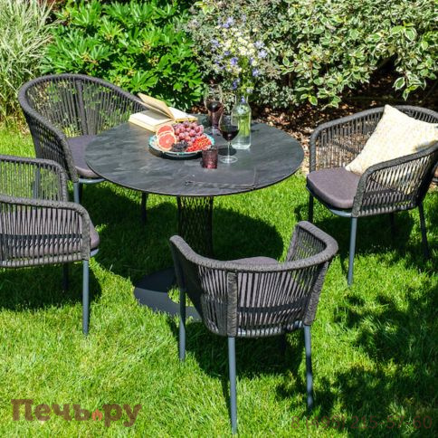 Обеденная группа 4SiS Диего на 4 персоны со стульями "Марсель", столешница "серый гранит" фото 2