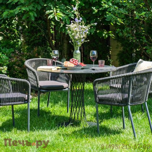 Обеденная группа 4SiS Диего на 4 персоны со стульями "Марсель", столешница "серый гранит" фото 3