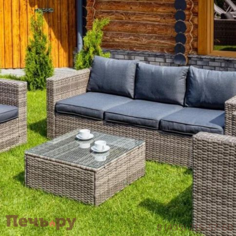 Обеденный комплект Royal Family Karl с трёхместным диваном серого цвета фото 2