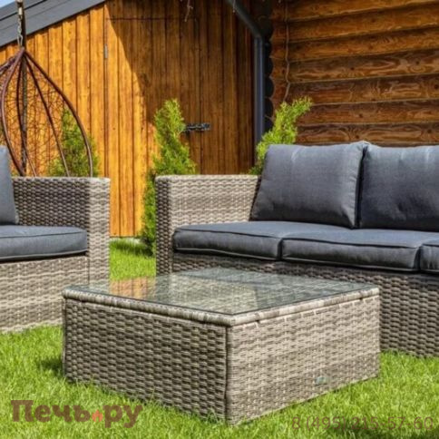 Обеденный комплект Royal Family Karl с трёхместным диваном серого цвета фото 3