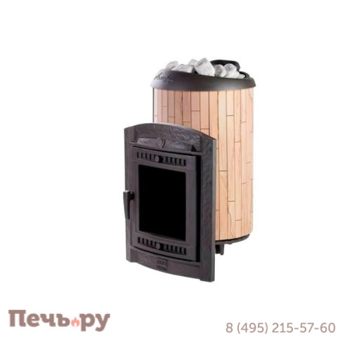 Печь банная Прометалл Атмосфера L+ КТТ в облицовке наборные ламели фото 4