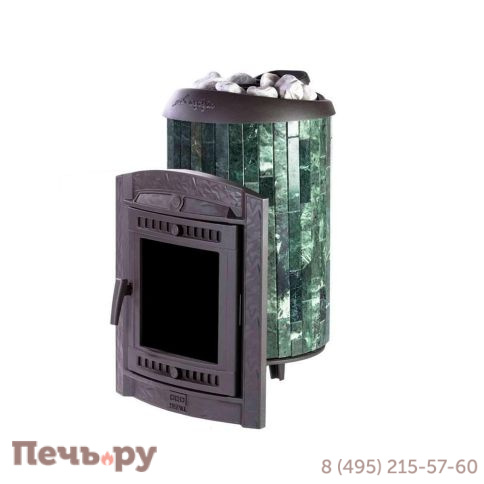 Печь банная Прометалл Атмосфера L+ КТТ в облицовке наборные ламели фото