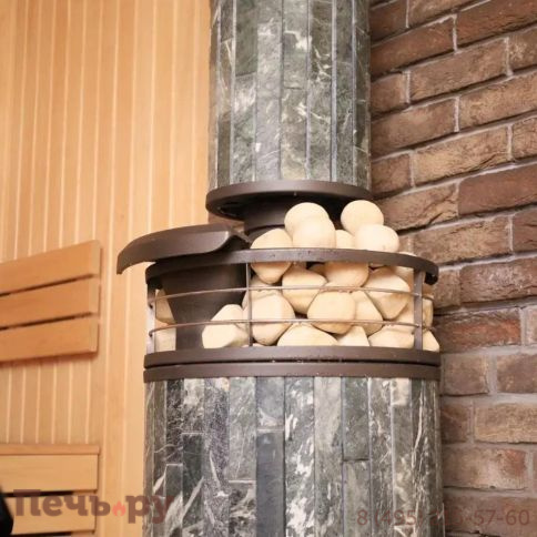 Печь банная Прометалл Атмосфера L ламель + сетка с тоннелем фото 10