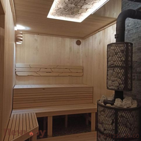 Печь банная ПроМеталл «Атмосфера L» сетка нержавейка с газовой горелкой фото 6