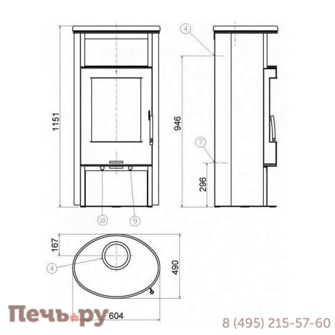 Печь камин ABX Island 7 фото 7