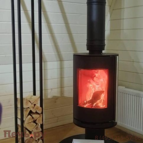 Печь камин Астов R1.0 N сталь (круглая задняя часть) фото 13