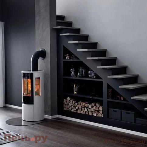 Печь камин Contura 556 G Style белый, стеклянная дверца фото 3