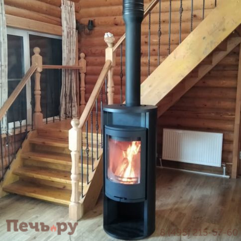 Печь камин Contura 610 Style, чугунная дверца и теплая полка фото 11