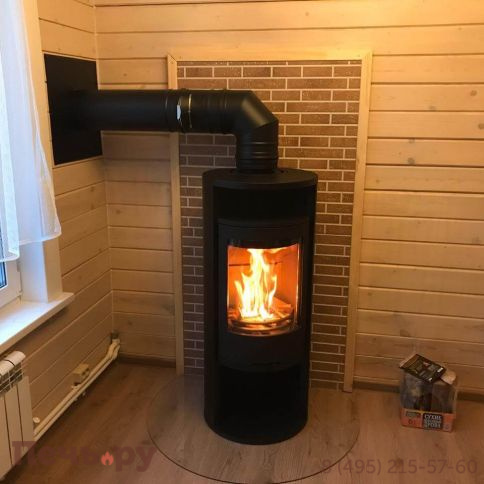 Печь камин Contura 610 Style, чугунная дверца и теплая полка фото 6