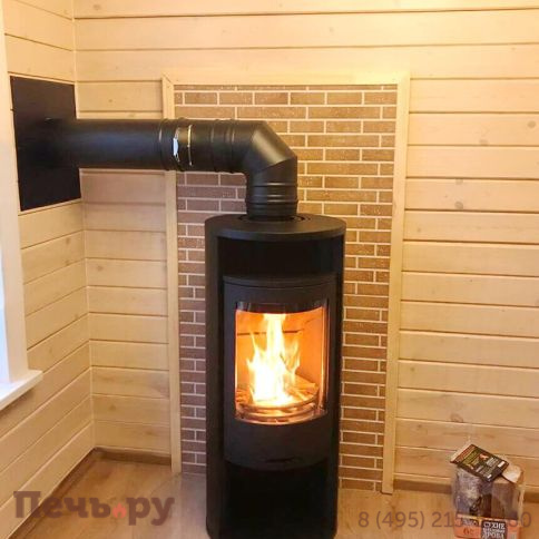 Печь камин Contura 610 Style, чугунная дверца и теплая полка фото 7