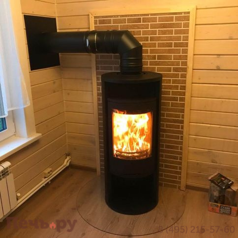 Печь камин Contura 610 Style, чугунная дверца и теплая полка фото 8