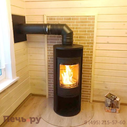 Печь камин Contura 610 Style, чугунная дверца и теплая полка фото 9