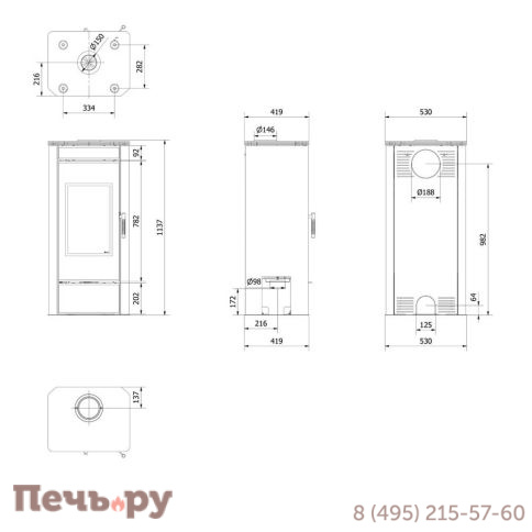 Печь-камин Kratki Koza Titan G фото 5