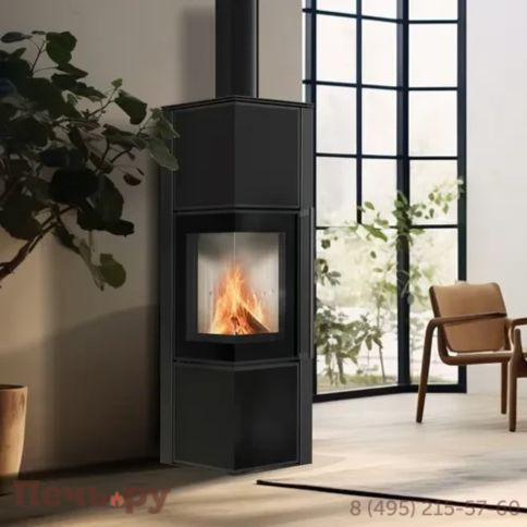 Печь камин Kratki Pro TORA/M черная, с доводчиком фото 3