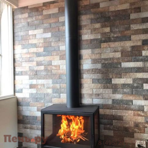 Печь-камин Liseo Castiron LCI 7 GFLR Stove, два боковых стекла фото 2