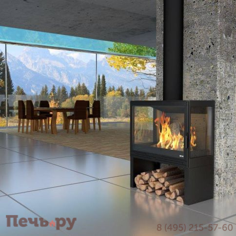 Печь-камин Liseo Castiron LCI 7 GFLR Stove, два боковых стекла фото 4
