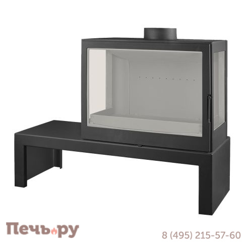 Печь-камин Liseo Castiron LCI 7 GFLR Table два боковых стекла фото