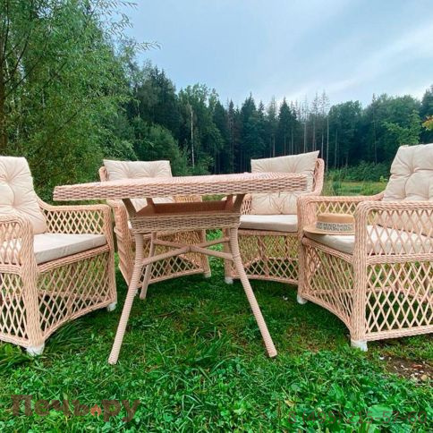 Плетеный комплект мебели Gardeck Mokka Villa Rosa (4 персоны) + 8 подушек фото 3