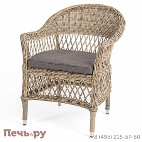 Плетеный стул 4sis Сицилия из искусственного ротанга, цвет соломенный фото