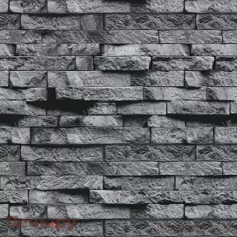 Плита Везувий Декор Серый камень №1008 Вертикаль 9мм (1200х800мм) фото