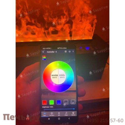 Премиальный паровой 3D электрокамин SappFire 1400 фото 10