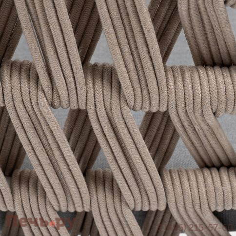 "Диего" стул плетеный из роупа, каркас из стали светло-серый (RAL7035) муар, роуп бежевый круглый, ткань светло-серая фото 6