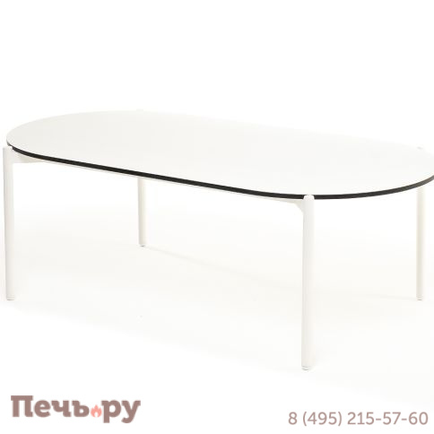 "Диего" журнальный стол из HPL 120х60 H40, каркас белый муар, цвет "молочный" фото 3