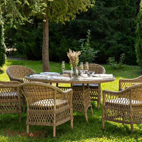 "Эспрессо–150 S" обеденная группа плетеная, цвет соломенный фото