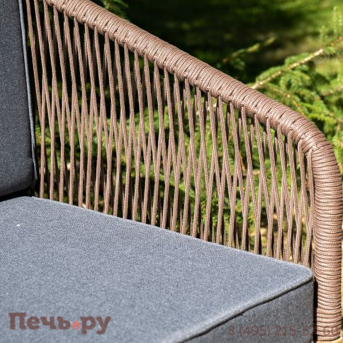 Лаунж-зона 4SiS Канны 4-местная из роупа со столиком Канны (серый гранит), основание дуб, роуп коричневый фото 14