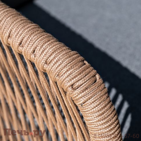 Лаунж-зона 4SiS Канны 4-местная из роупа со столиком Канны (серый гранит), основание дуб, роуп коричневый фото 15