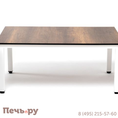 "Канны" журнальный столик из HPL 90х60, H40, каркас белый, цвет столешницы "дуб" фото 2