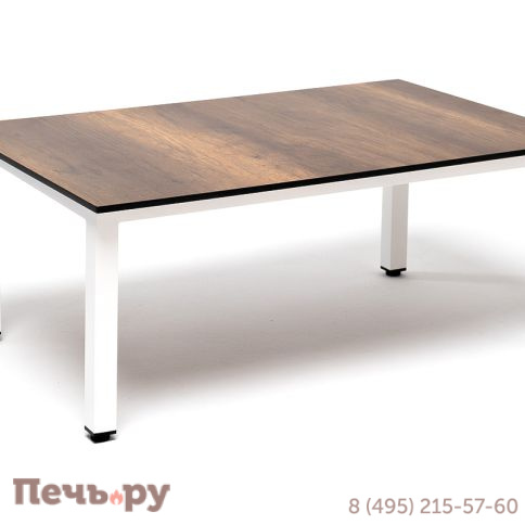 "Канны" журнальный столик из HPL 90х60, H40, каркас белый, цвет столешницы "дуб" фото 3
