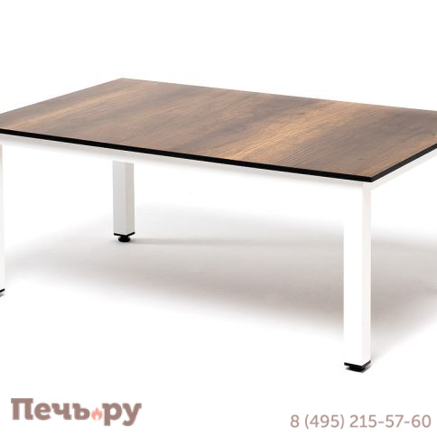"Канны" журнальный столик из HPL 90х60, H40, каркас белый, цвет столешницы "дуб" фото