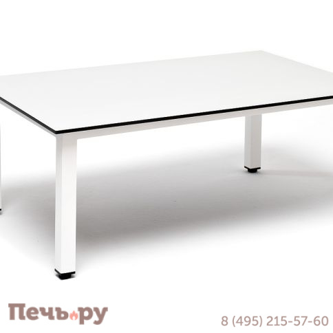 "Канны" журнальный столик из HPL 90х60, H40, каркас белый, цвет столешницы "молочный" фото 3