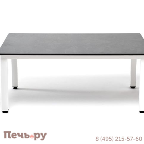 "Канны" журнальный столик из HPL 90х60, H40, каркас белый, цвет столешницы "серый гранит" фото 2