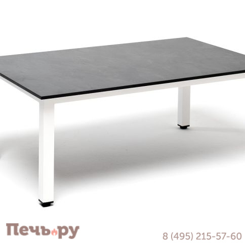 "Канны" журнальный столик из HPL 90х60, H40, каркас белый, цвет столешницы "серый гранит" фото 3