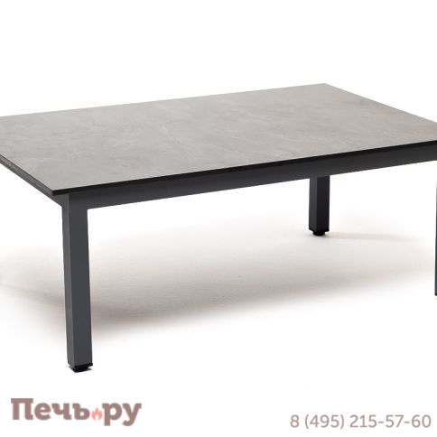 "Канны" журнальный столик из HPL 90х60, H40, каркас серый (RAL 7024), цвет столешницы "серый гранит" фото 3